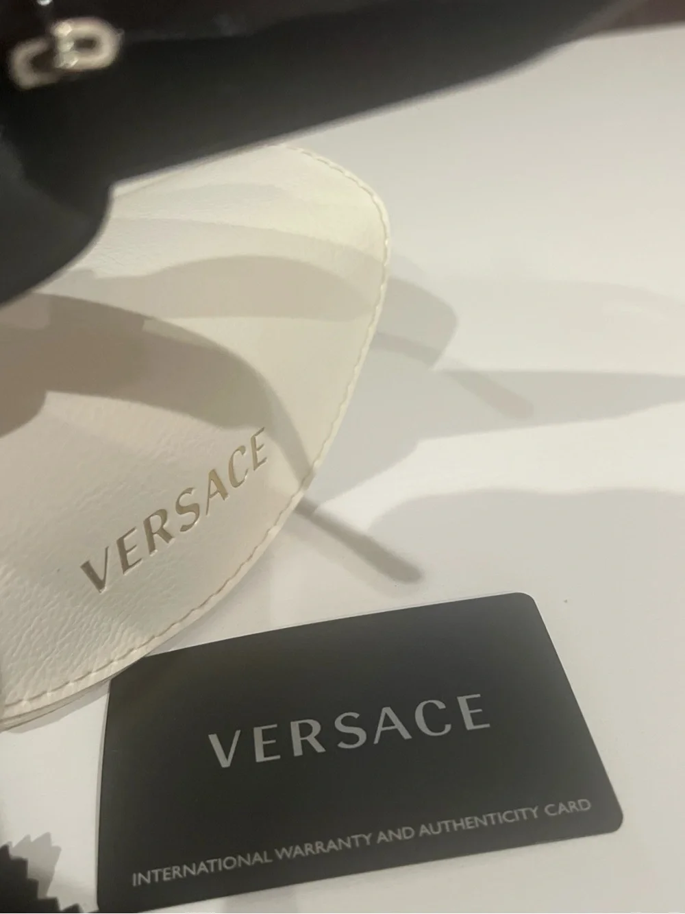 VINTAGE Y2K VERSACE Wrap Around SUNGLASSES With Case 90’s 80’s Black